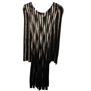 missoni black and white STUNNING pleat skirt long sleeved knit dress 6 ITALY